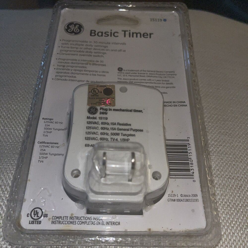 GE Basic Timer 24-Hour Programmable Indoor plug-in 15119 - Picture 4 of 4